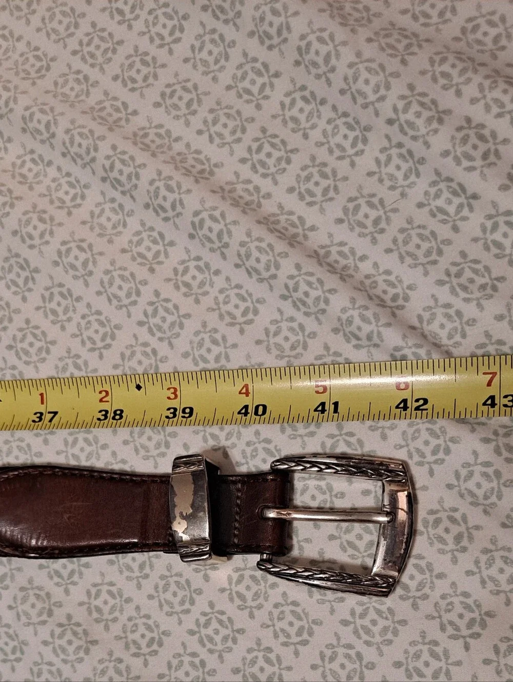 The Territory Ahead Men's Brown Leather Belt with Silver Buckle 36